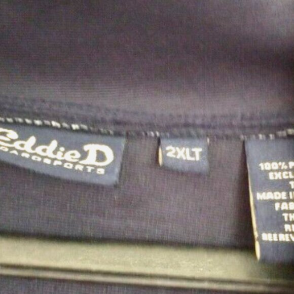 Eddie D Boardsport Men’s Track Jacket 2XLT Navy Blue White Inserts Zip Up Elasti - Picture 5 of 16